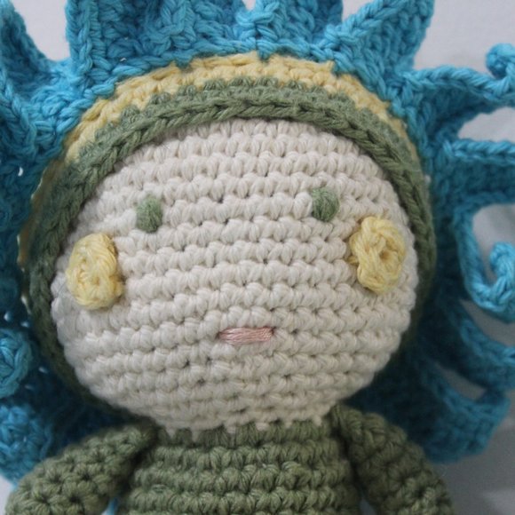 Sunflower Crochet Baby Doll OOAK Handmade HANDCRAFTED - Picture 5 of 6